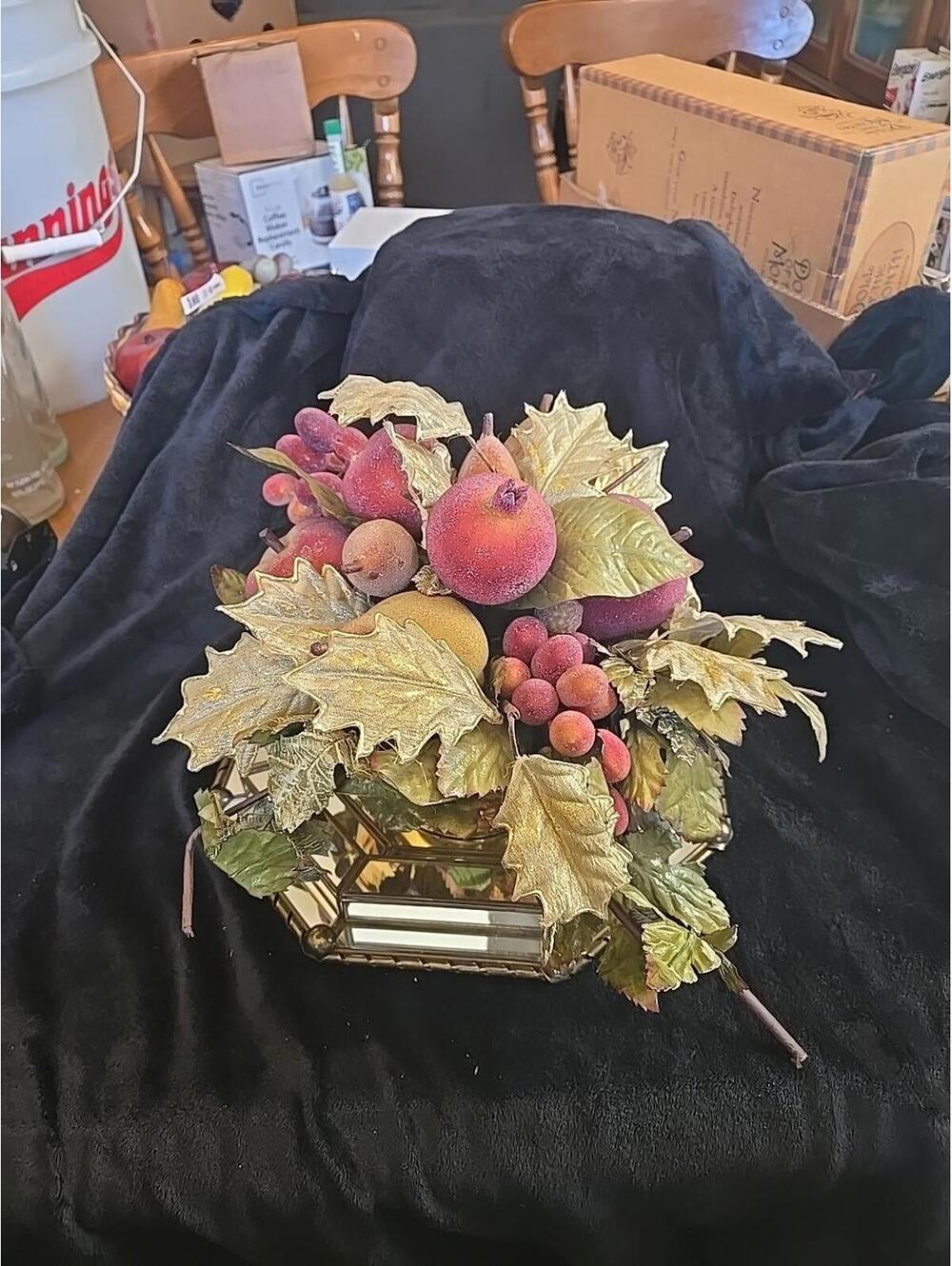 Vintage Fruit Bowl On Mirror